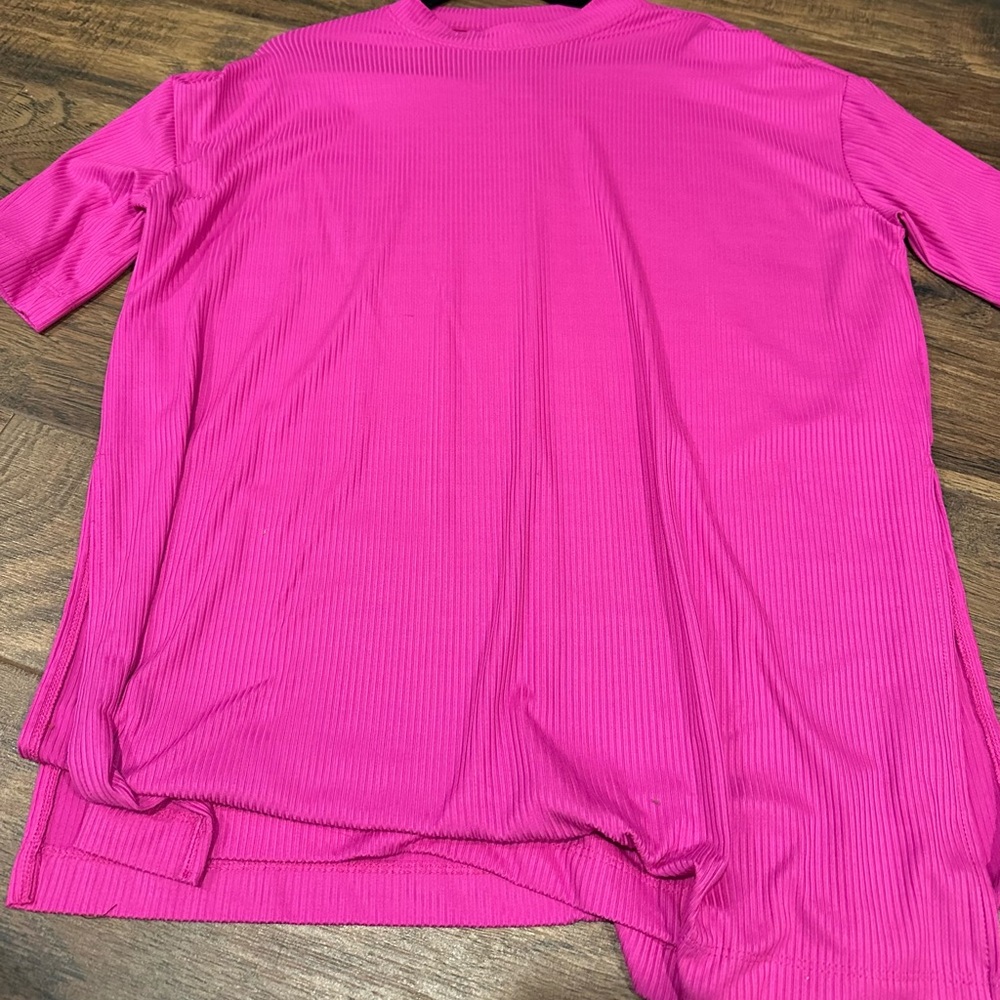 Dressed in LALA Hot Pink Short Sleeve Tee - Picture 3 of 3
